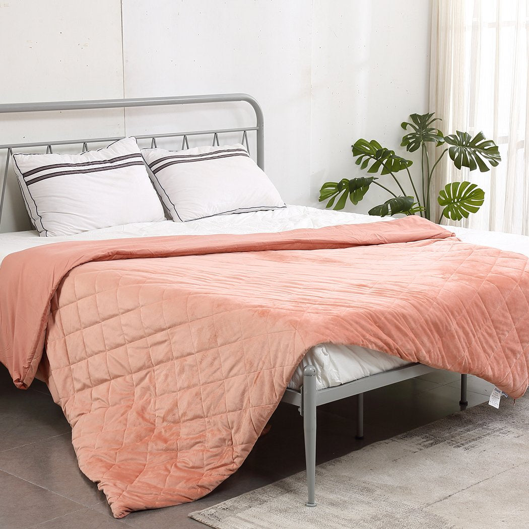 Weighted Blanket 10KG Heavy Gravity Deep Relax Adults Cotton Cover Pink Dreamz