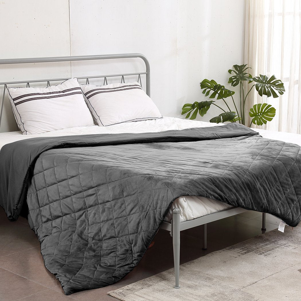 Weighted Blanket 10KG Heavy Gravity Deep Relax Adults Cotton Cover Grey Dreamz