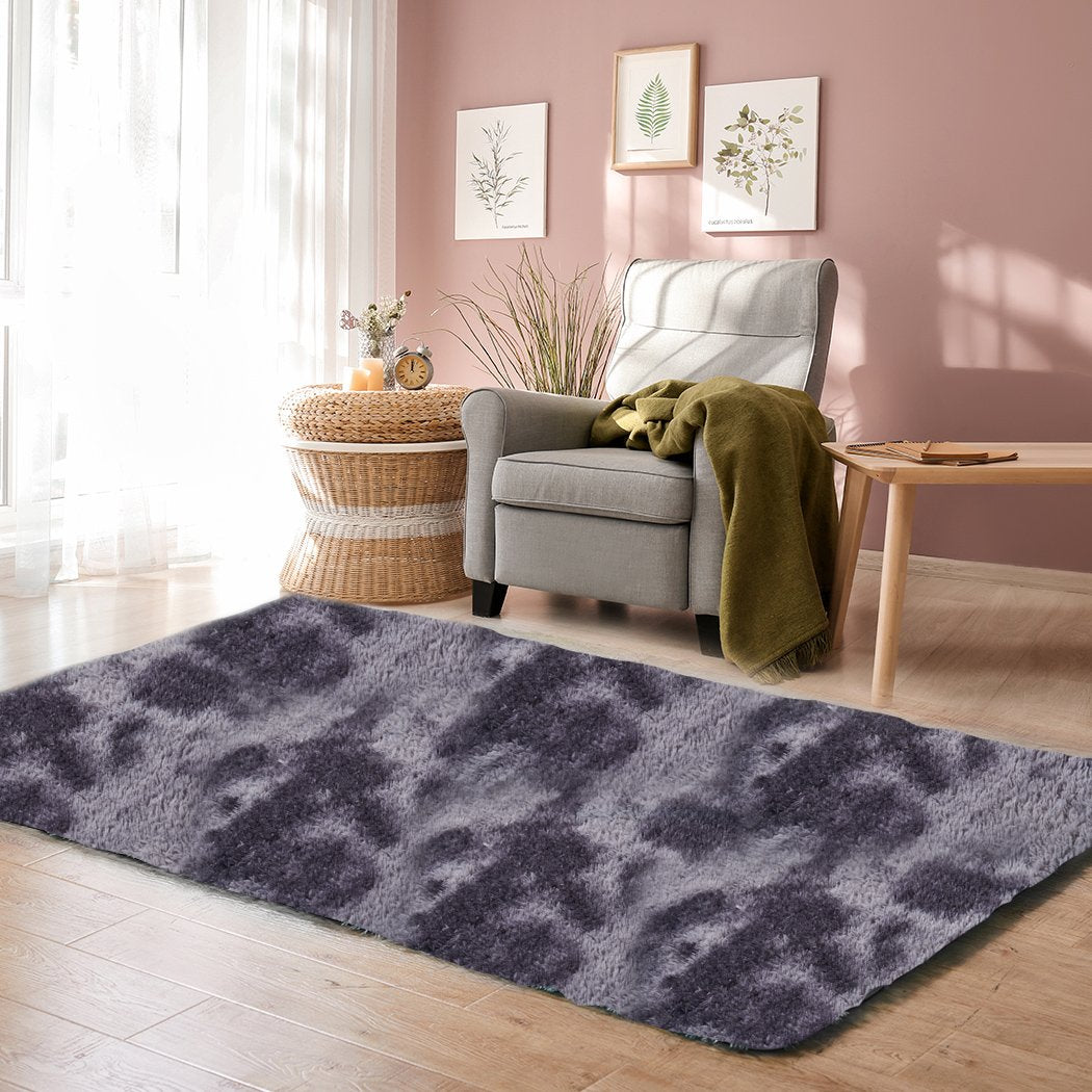 Floor Rug Shaggy Rugs Soft Large Carpet Area Tie-dyed Midnight City 80x120cm Big Bedding Australia